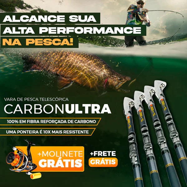 Kit Vara de Pesca 100% Carbono + Molinete Grátis Modernidade Shop 1.5M 