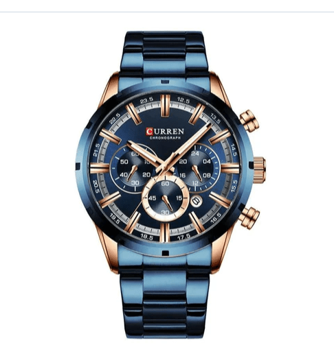 Relógio Masculino Curren Luxury FFOrder Azul 